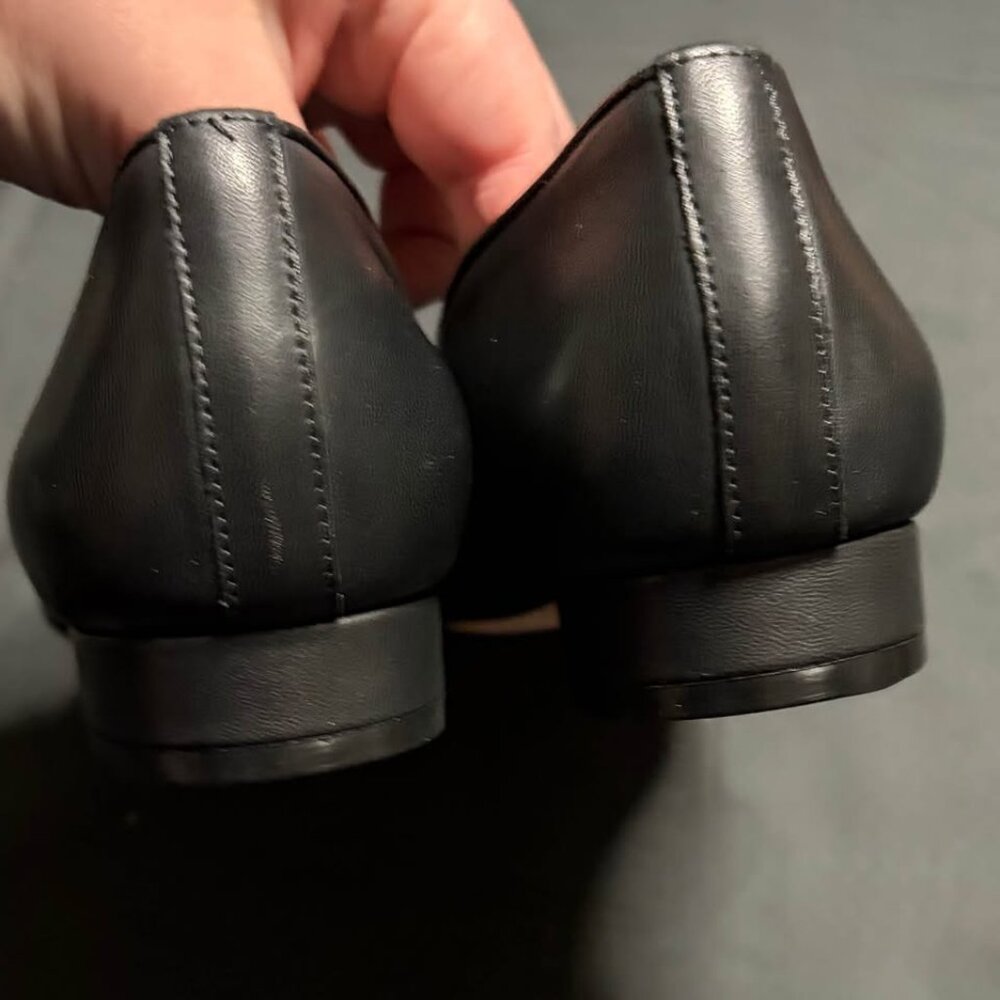 Vaneli Womens Black Italian Leather Ballet Flats Fc313 Sz 6.5 Narrow Lightweight - Picture 6 of 7